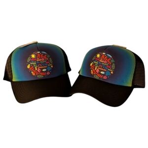 Pair Of  Hawaiian Design Baseball/Trucker Hats
